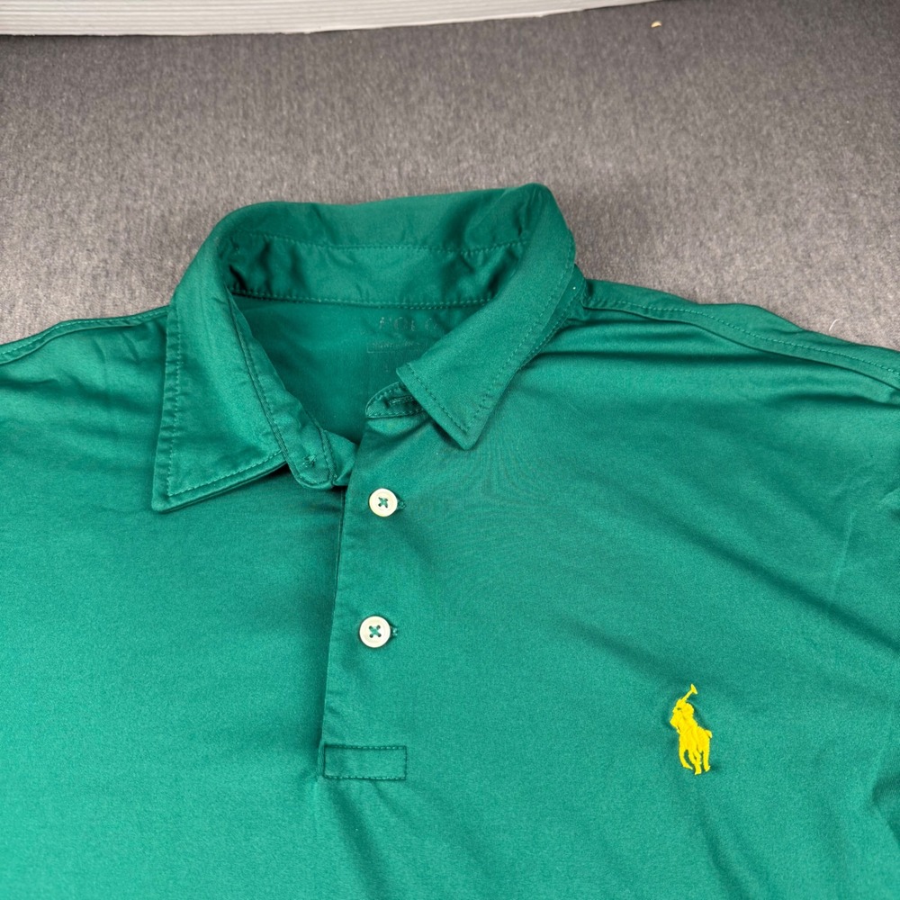 Polo Ralph Lauren Performance Green Short Sleeve Polo Shirt Mens Large L Golf